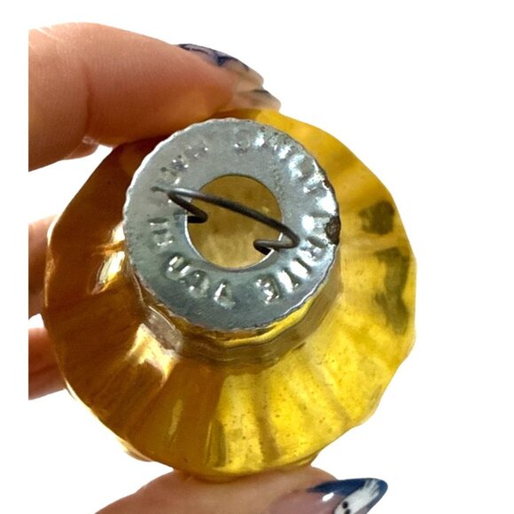 Vintage Shiny Brite Gold Chandelier Drop Glass Ornament USA Mid Century 3.15” - Picture 4 of 5